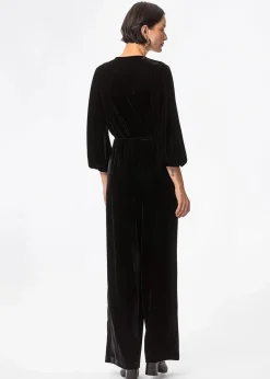 Svart byxdress i velour