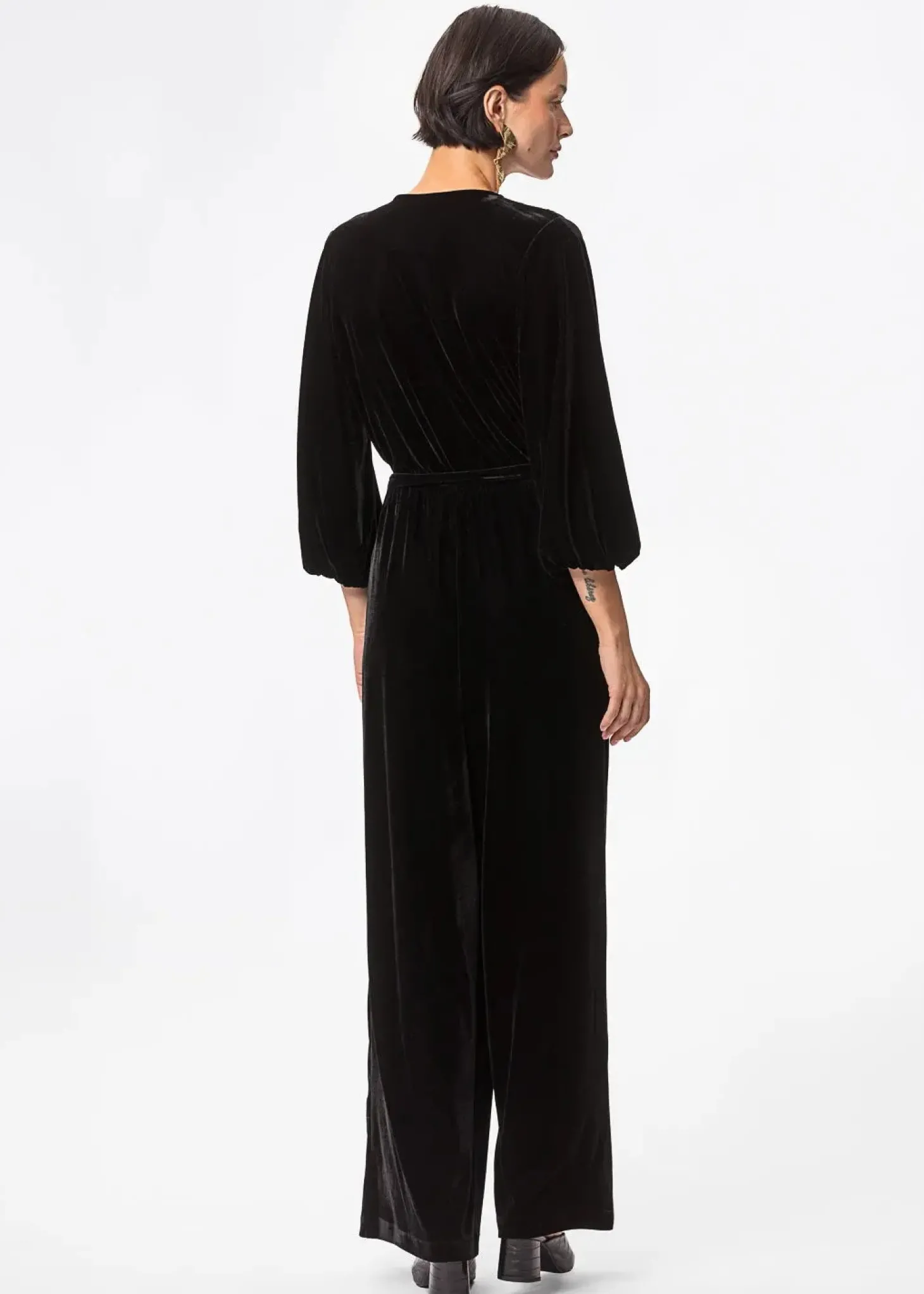 Svart byxdress i velour