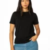 Svart T-shirt i bomull och modal