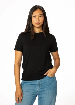 Svart T-shirt i bomull och modal