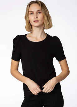 Svart t-shirt med puffärm