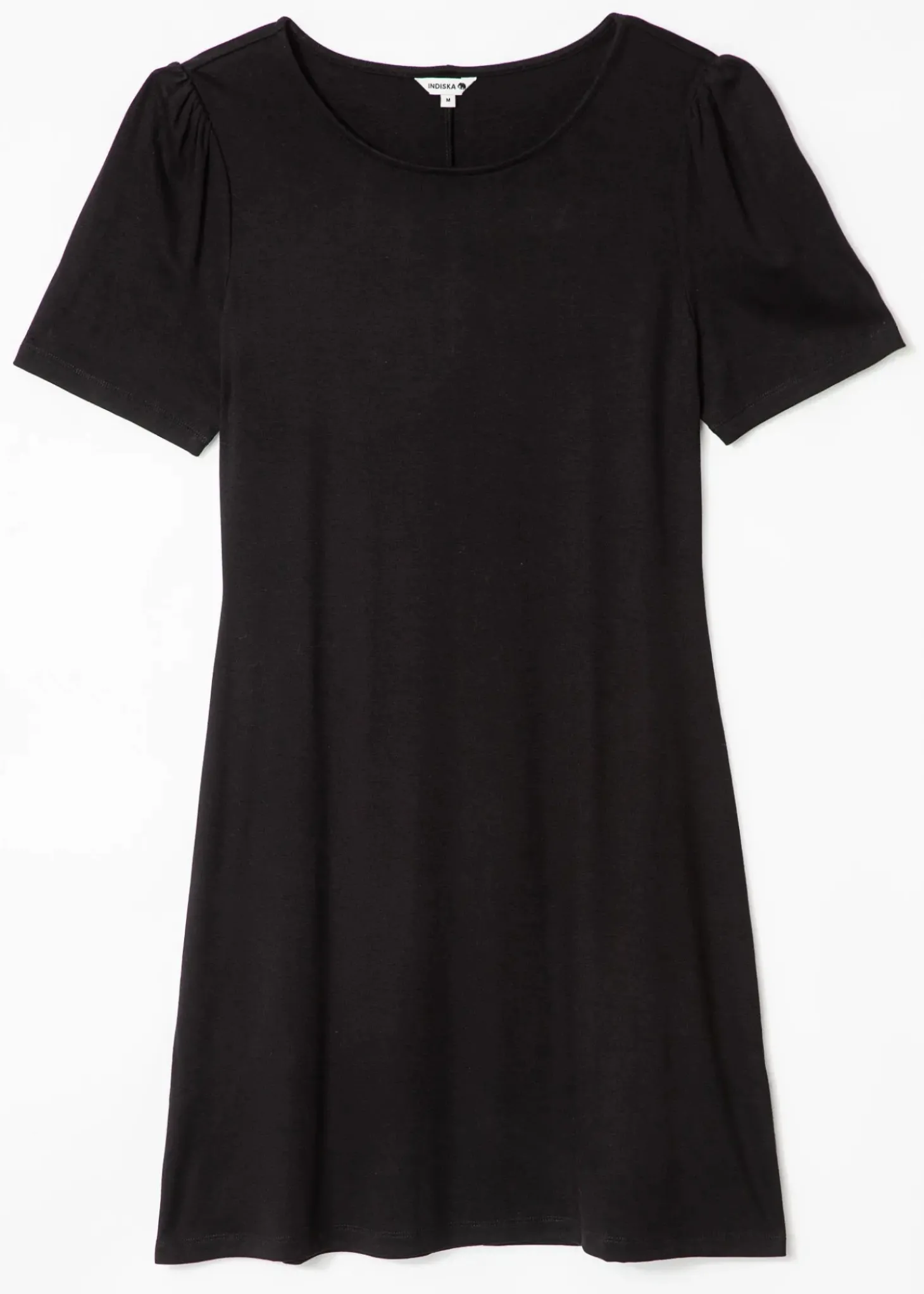 Svart t-shirtklänning med puffärm