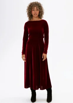 Velourklänning med öppen rygg