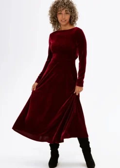 Velourklänning med öppen rygg