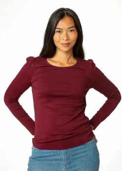 Vinröd långärmad jerseytröja