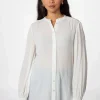 Vit krinklad blus