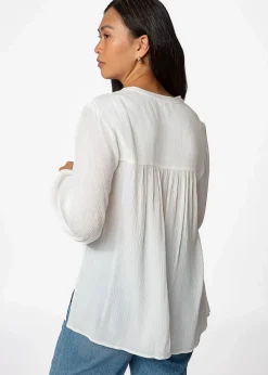 Vit krinklad blus