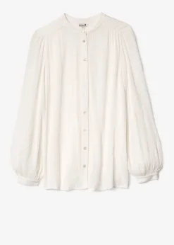 Vit krinklad blus