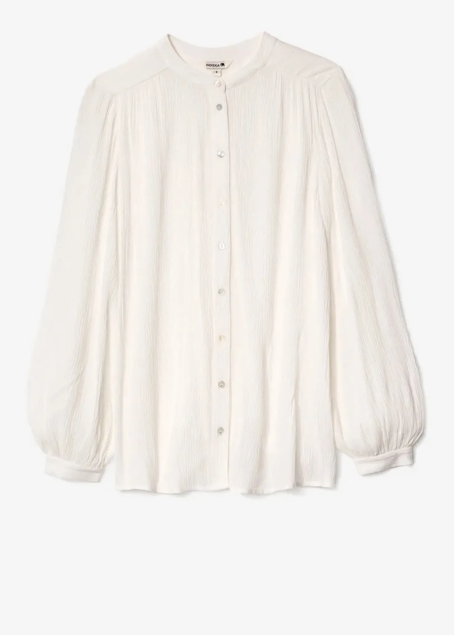 Vit krinklad blus