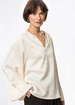 Vit långärmad blus