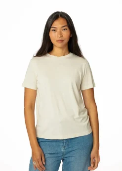 Vit T-shirt i bomull och modal