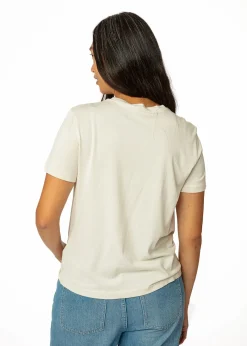 Vit T-shirt i bomull och modal