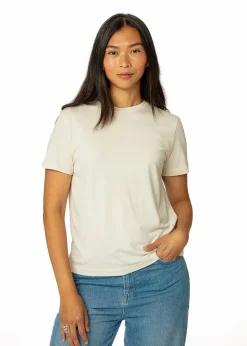 Vit T-shirt i bomull och modal