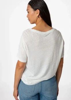 Vit t-shirt i linblandning