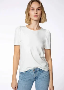 Vit t-shirt med puffärm