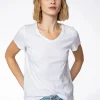 V-ringad bomulls t-shirt
