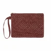 Vävd läderclutch