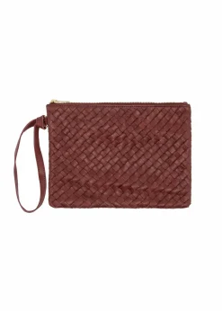 Vävd läderclutch